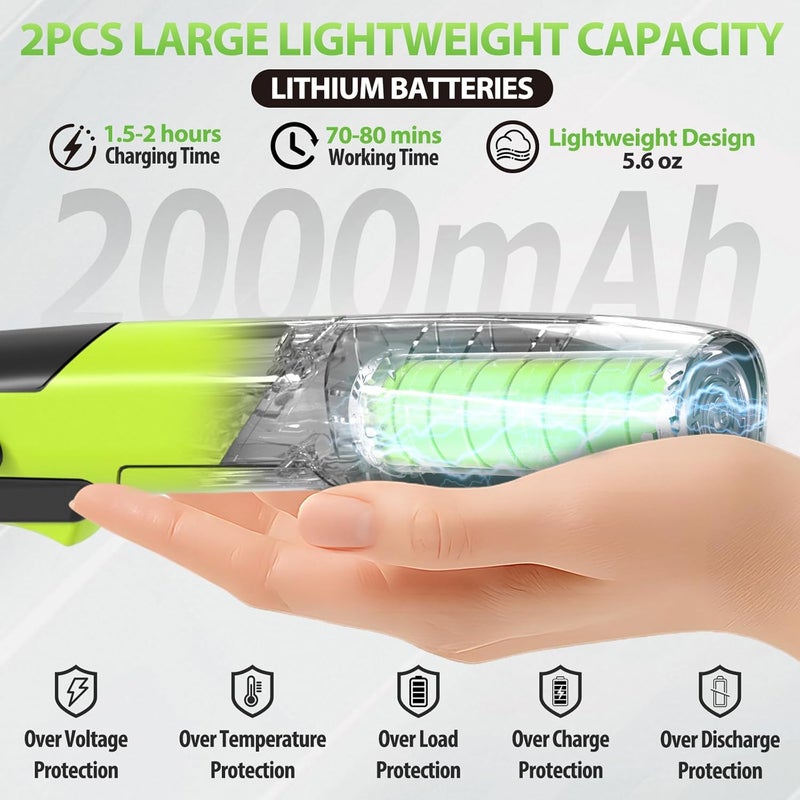 MJUM 3-in-1 Cordless Hedge Trimmer: 13ft Reach & Adjustable Pole Hedge Trimmer - Lightweight with Dual Batteries - Grass Shears for Women Seniors - Garden Lawn Shrub Pruning Tool - Image 4